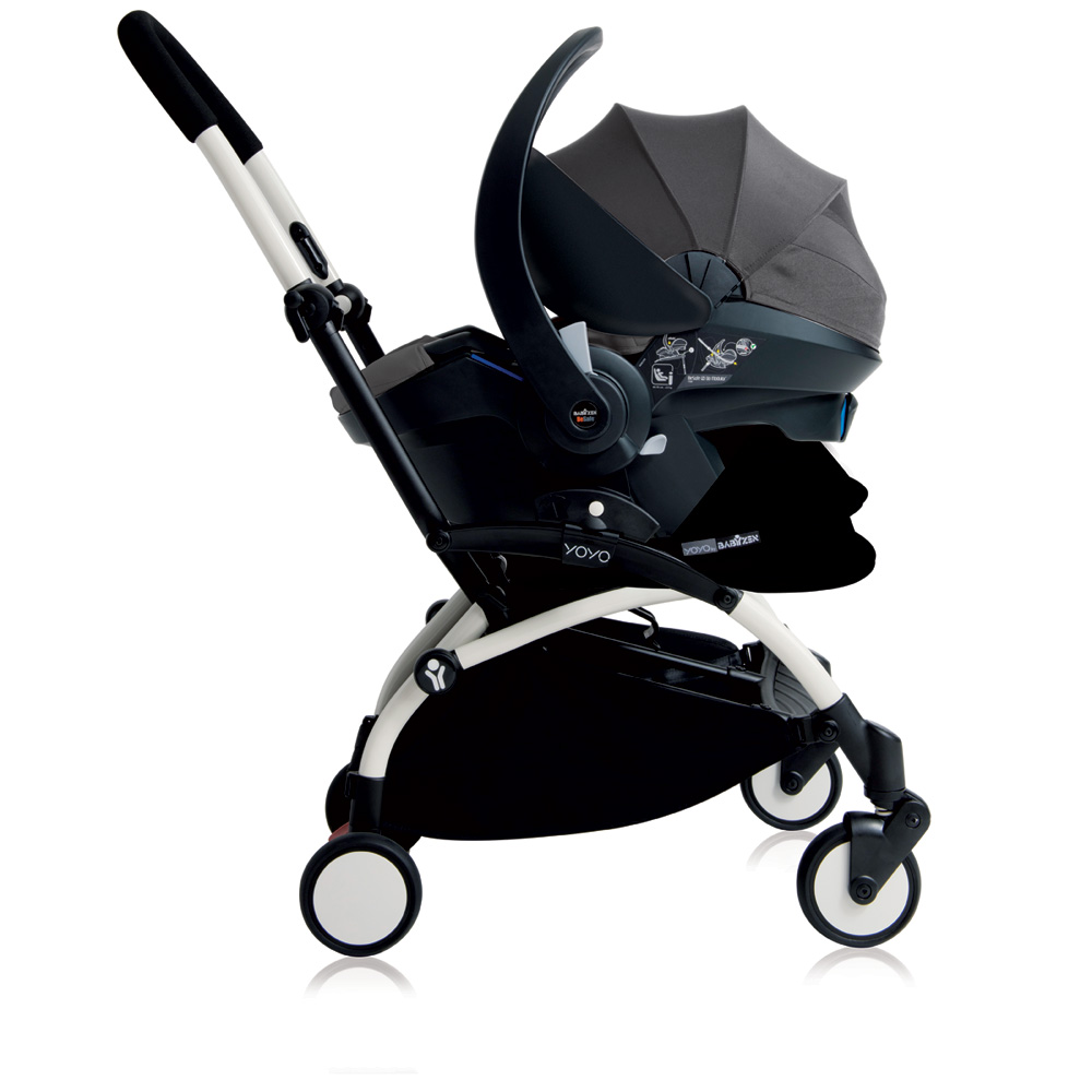 Pack poussette duo yoyo + by babyzen complete izi go gris blanche/noire