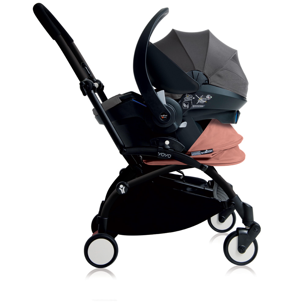 Pack poussette duo yoyo + by babyzen complete izi go gris noire/ginger