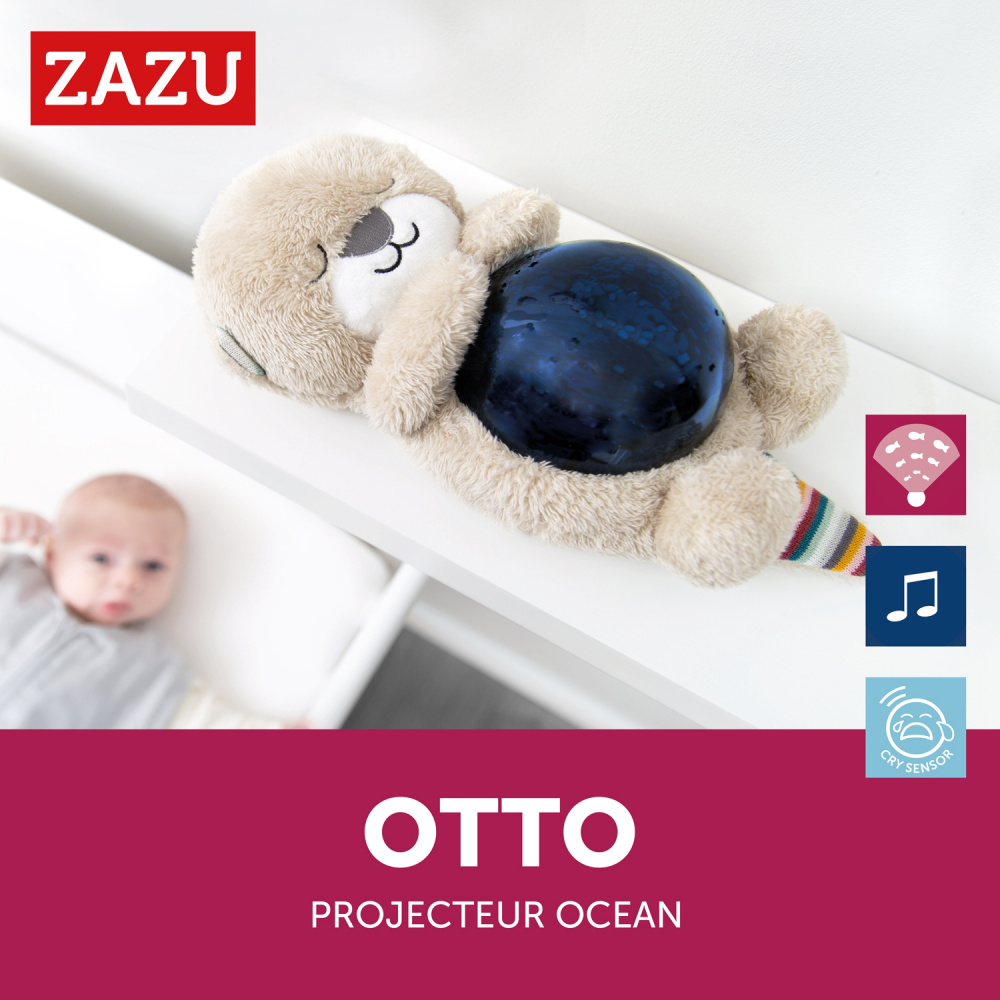 Peluche projecteur océanique otto la loutre - Babyfive Maroc