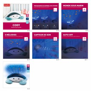 Projecteur lumineux et sonore cody le crabe Zazu
