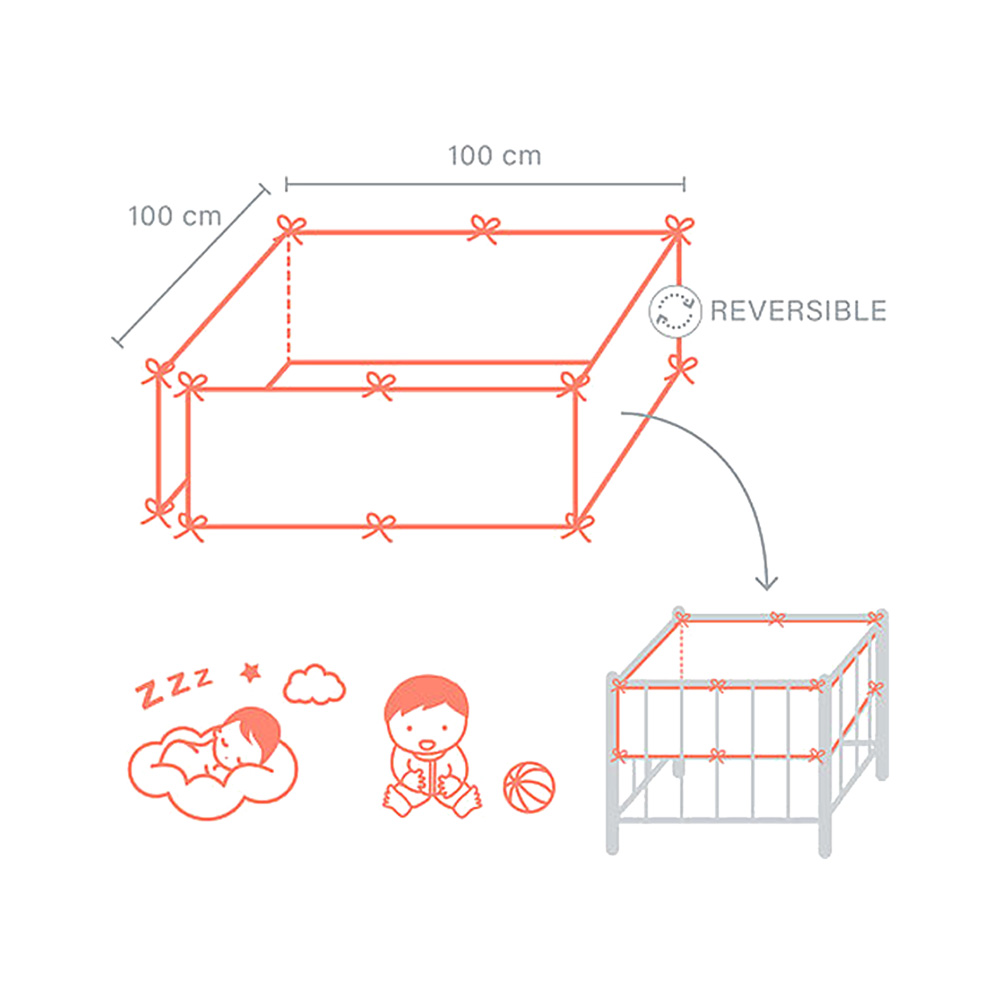 Tour De Parc 100x100 Reversible Terry Softy Grizou De Bemini Sur Allobebe